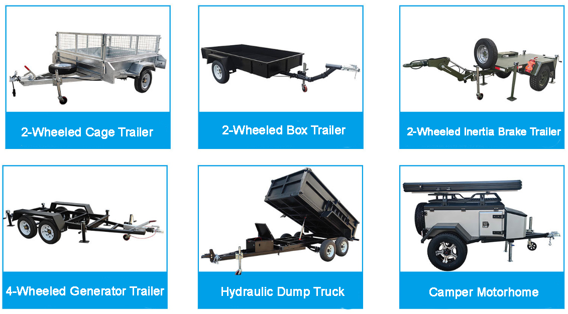2-wheel Axle Trailer Rear Axle Assembly with Jack Legs Load 1500kg