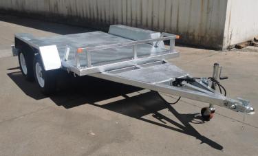 Tractor Trailer Transport Trailer for Excavator ATV Off-road Vehicle Lift 4 Wheel 1500kg Load