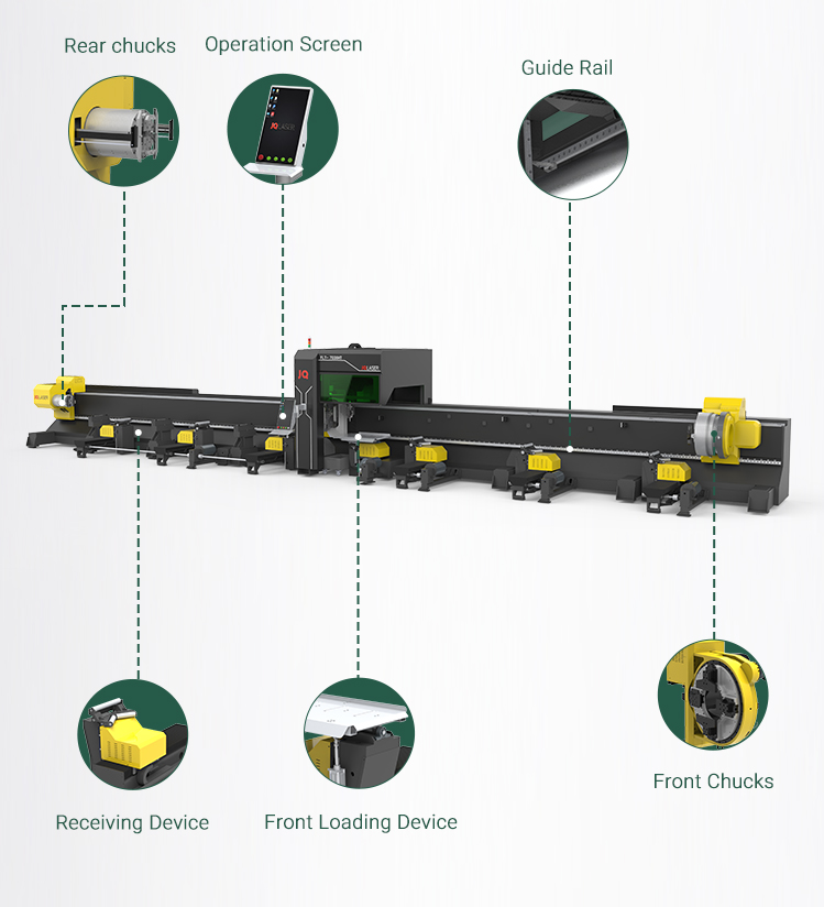 H Beam Profile and Pipe Laser Cut 12m 450mm Three-Chuck Tube Fiber Laser Cutting Machine