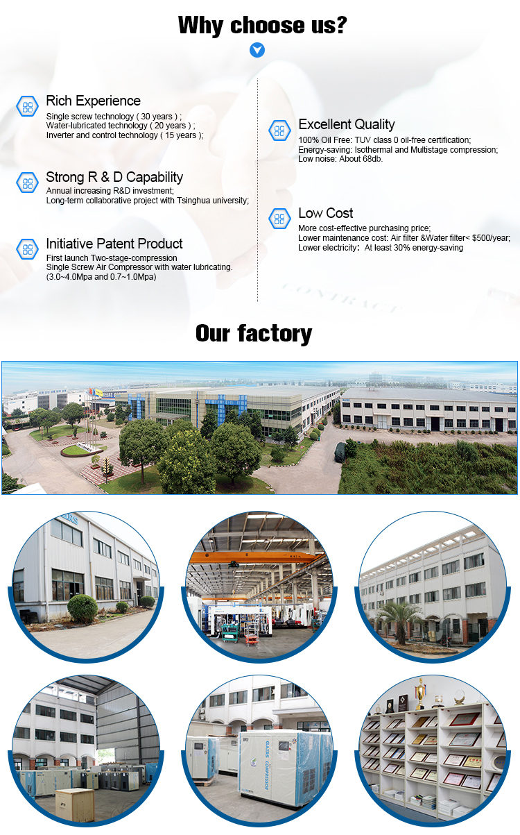 Patent Technology 30 bar ~40 bar  High Pressure Oil-free PM VSD Two-stage Rotary Screw Booster Air Compressor for PET Blower Mac