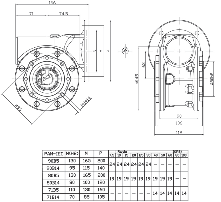 SSVF63 Customizable ODM Worm Gearbox Stainless Steel 304 Speed Gear Reducer