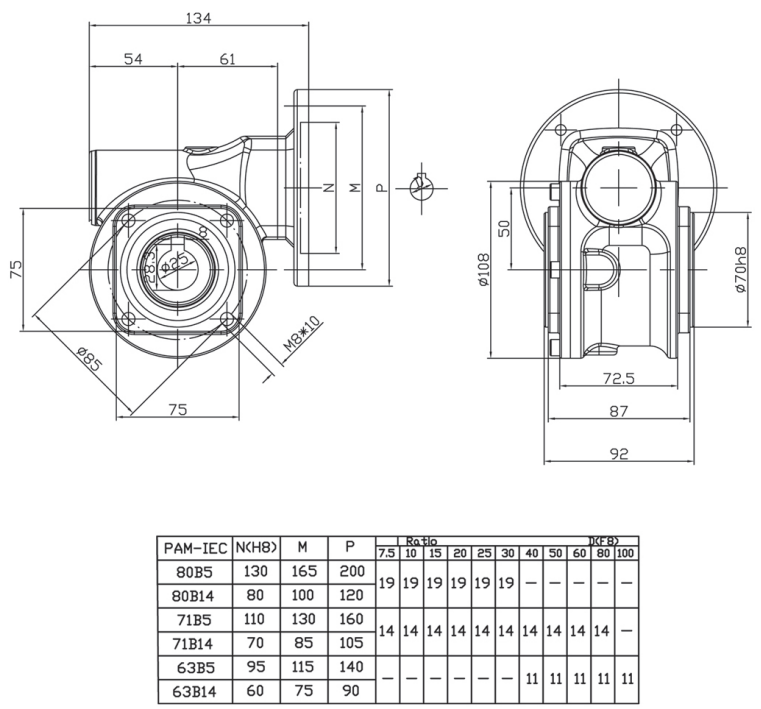 SSVF50 ODM Customizable Worm Gearbox Stainless Steel 304 Speed Gear Reducer