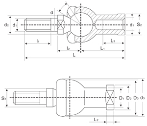 SQZ...RS Series Steel Straight Ball Rod End with Left or Right Hand Thread With Rubber Dust Seal SQZ5RS SQZ22RS