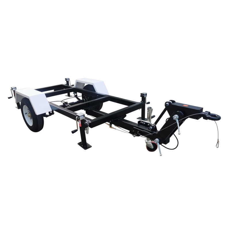 Height Adjustable Off-road Multifunctional 2-wheel Axle Trailer with Frame Load Capacity 2000kg