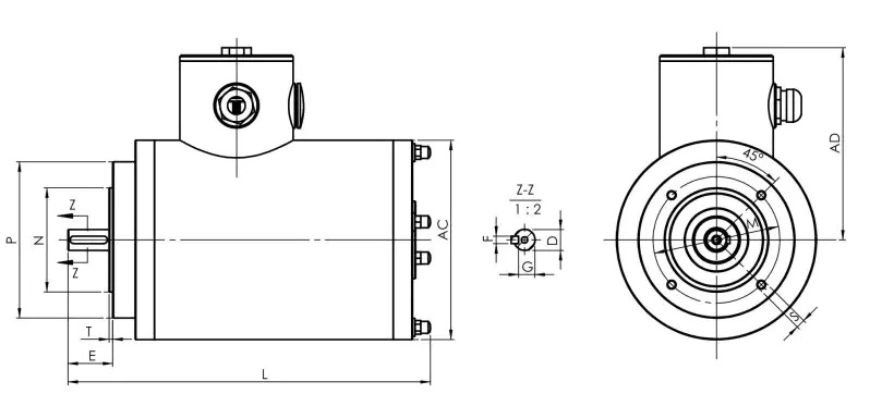 High Quality Unique IEC B14 Face Mounted -TENV Single-Phase Stainless Steel Motor Guaranteed for Food Processing Plants