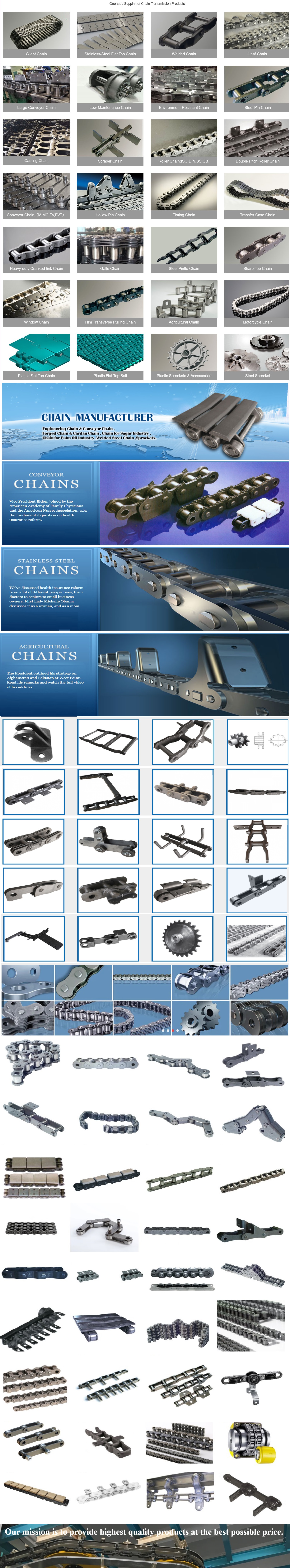 HIgh Tensile Strength 662 667H Steel Pintle Chain with Attachments Connecting Links and Pins