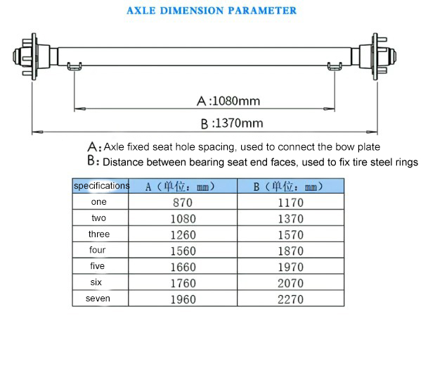 High Quality Yacht Trailer Axle Tire Steel Ring Supporting Axle Assembly Yacht Trailer Parts
