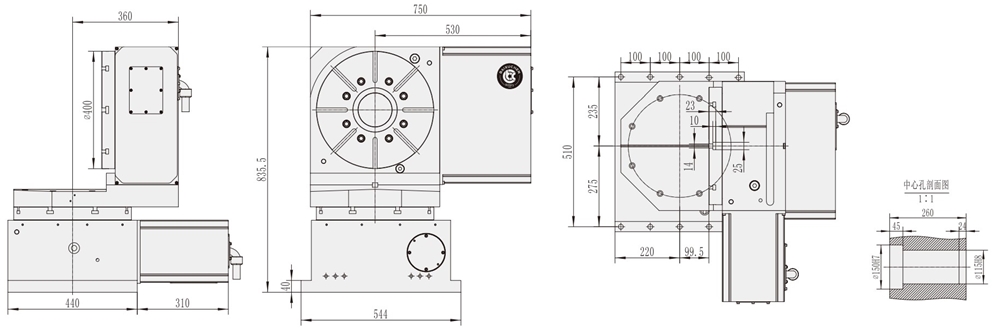 WT5S-H400 Machine CNC Machining Center Parts CNC Turntable Rotary Table for CNC Machinery