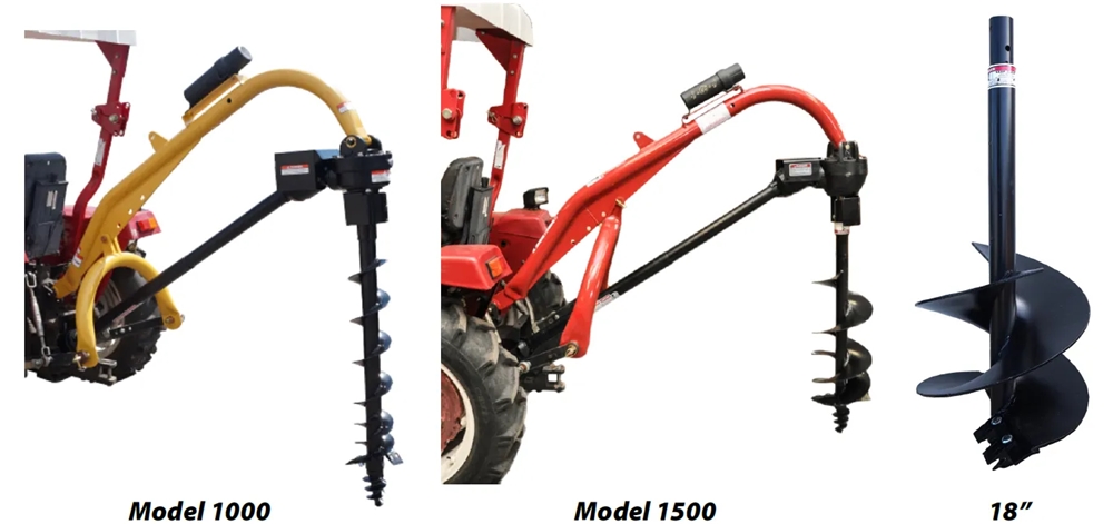 Heavy Duty 3-Point Post Hole Digger Model 1000 for Cat 1 & 2 Tractors-Tool