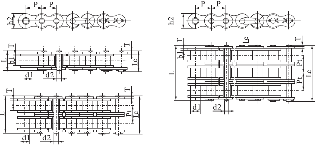 SS32AH-2 SS160H-2 Stainless Steel Heavy Duty Series Roller Chains and Sprockets in Steel
