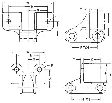 China Manufacture C55 C188 C55-g19 C188-g19 C Type Combination Chain With G19 Attachment with High Quality
