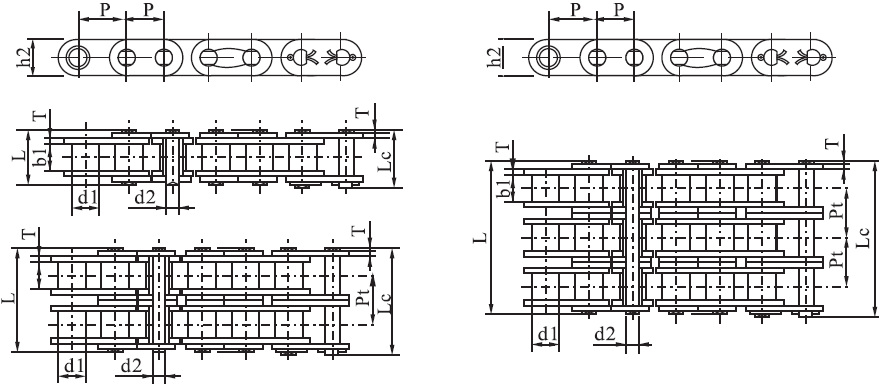 SSC28B-3 B Series Stainless Steel Short Pitch Precision Roller Chain with Straight Plate and Sprockets in Steel