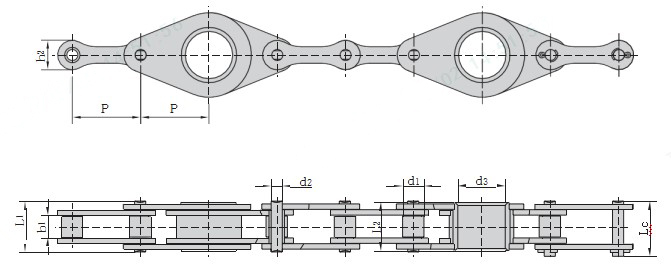 S Type  216BF1 CA650F3 Steel Agricultural Baler Conveyor CA650 Roller Chain for Round Balers