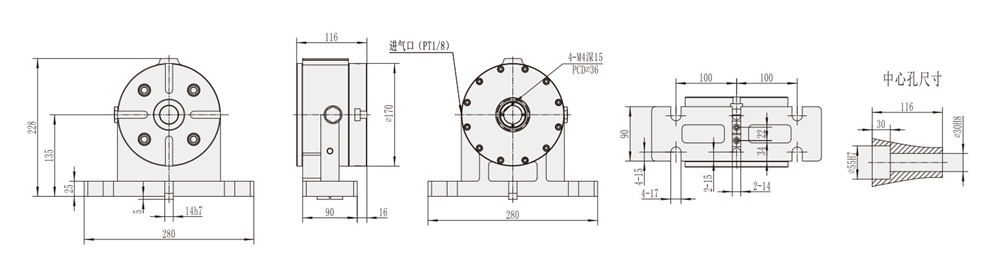 AR-170 Machine CNC Machining Center Accessories CNC Turntable Rotary Table