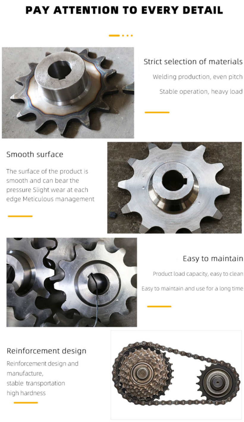 DIN6885 Standard Induction Hardness HRC45~55 06B,08B,10B,12B,16B Finished Keyway Bore Sprockets
