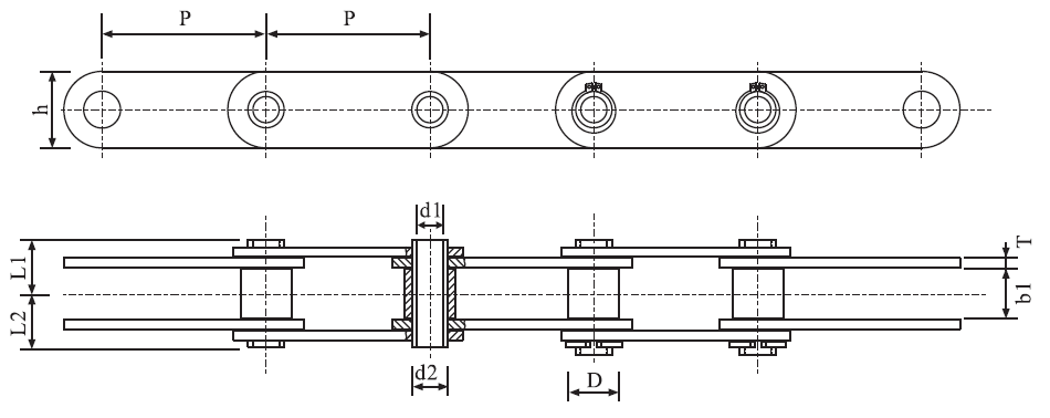 SSC2080HHP Stainless Steel Hollow Pin Chain and Sprockets in Steel
