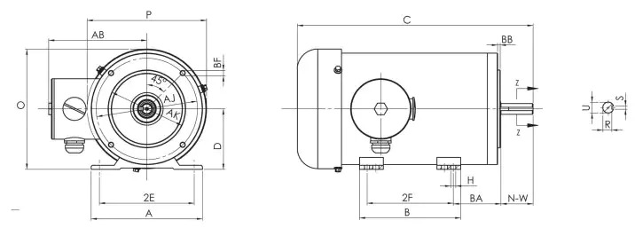 High Quality Single-Phase TEFC NEMA Stainless Steel Motor Durable for Food Processing Plant Use