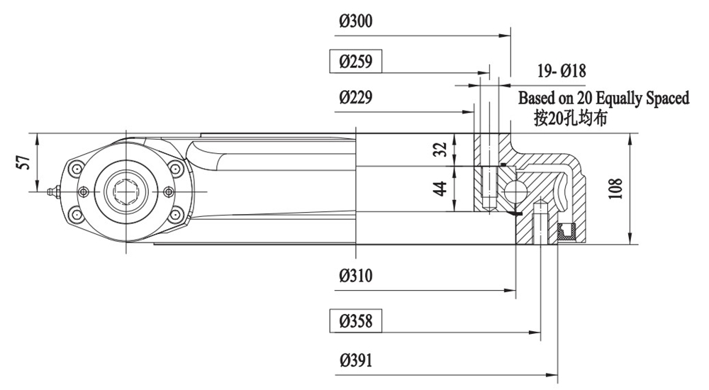 Factory Sale Various FWA Series FWA12 Reducer Slewing Gearbox for Satellite Antenna