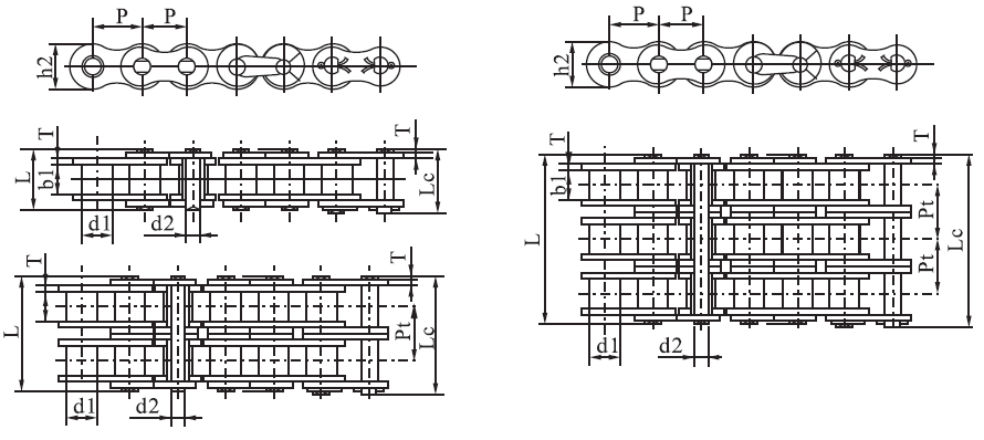 SSC12A-3 a Series Stainless Steel Short Pitch Precision Roller Chain with Straight Plate and Sprockets in Steel