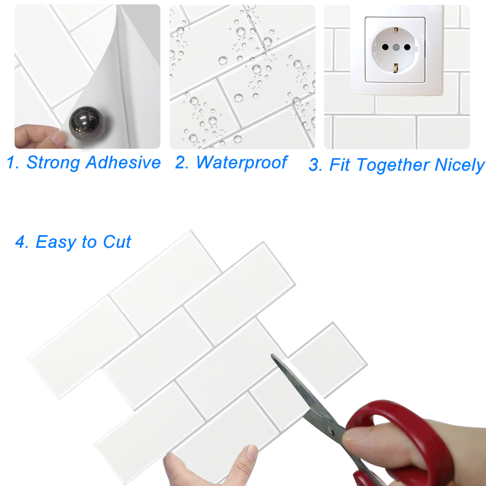 Newest Design Popular Style Peel and Stick Bathroom Tile Backsplash Wallpaper Home Decoration 3d
