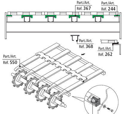 Chain Guides with Stainless Steel Profile for Conveyor Components (914A)