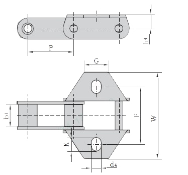 Professional A557 F2 Attachment Stainless Agriculture Chain A557k27s A557f2k1 Steel Conveyor Chains