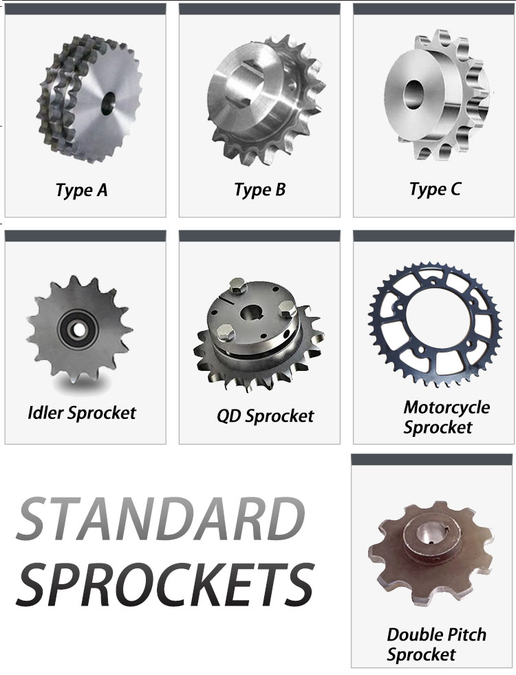 DIN6885 Standard Induction Hardness HRC45~55 06B,08B,10B,12B,16B Finished Keyway Bore Sprockets