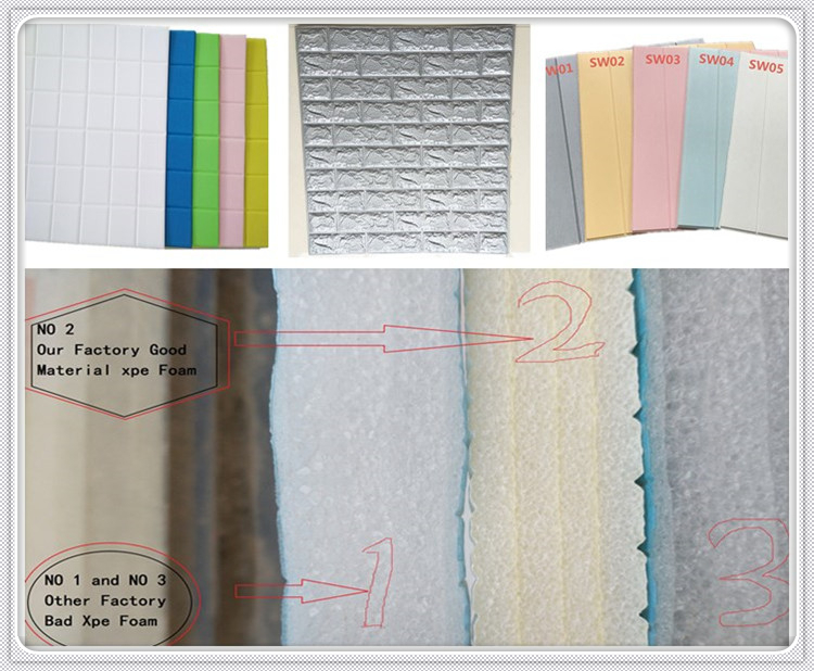 Self-stick Faux Tile Styrofoam Brick Panels,3de Wallpaper