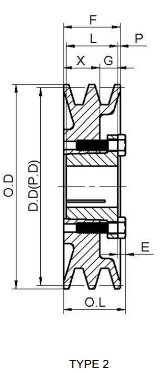 Special Hot Selling 2AK Series American Standard Cast Iron Double Groove Sheaves Pulleys for 4L or a Belts