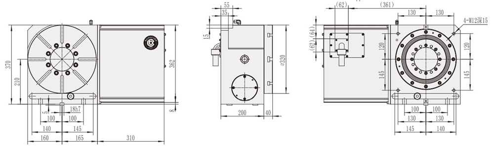 WT-320 Machine CNC Milling Machining Center Accessories CNC Turntable Rotary Table