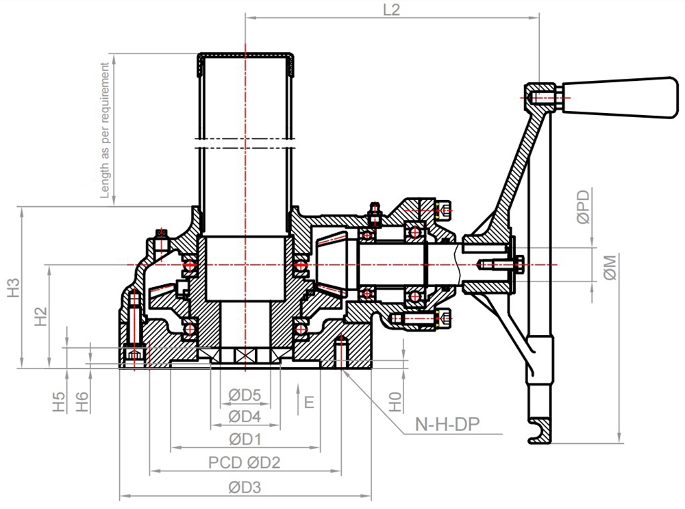 JB2920 Standard Bevel Gear Box Flange Type B Chinese Three Claw BA Series