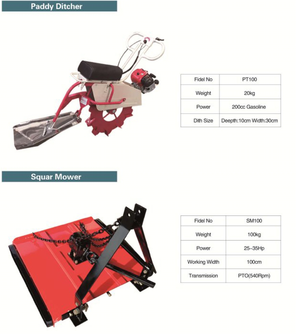 Durable PT100 200cc Gasoline Agricultural Paddy Ditcher