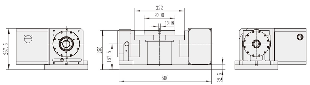 RTS-200 Machine CNC Machining Center Parts CNC Turntable Rotary Table for CNC Machinery
