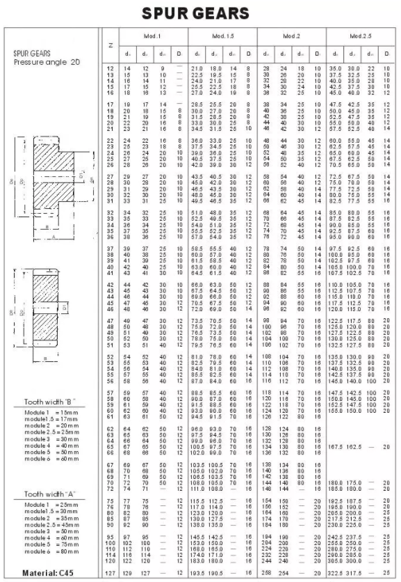 Stainless Steel European Standard Spur Gears