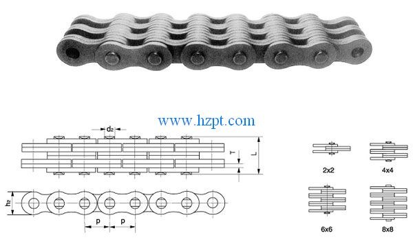 Industrial LL0822/LL0844/LL0866/LL0888 Lifting Leaf Chain for Car Forklift Truck Lifter