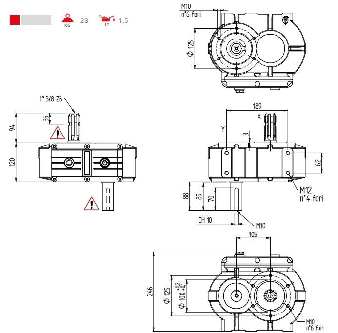 Hydraulic PTO Drive Gearbox Speed Increaser