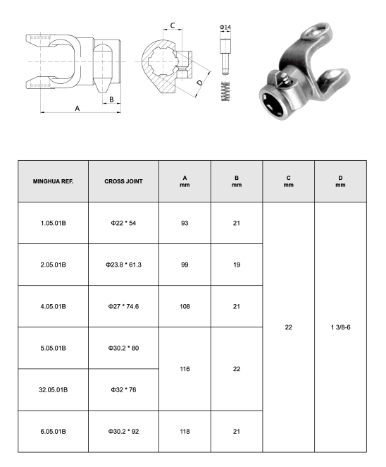 Stainless Steel Shaft Price Farm Tractor Drive Shaft PTO Shaft for Agriculture Use Spline York