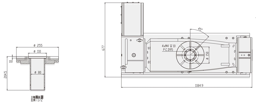 WT-SL255 Machine CNC Machining Center Parts CNC Turntable Rotary Table for CNC Machinery