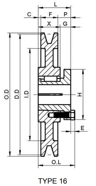 China Professional Manufacture American Standard 1TB Gripbelt Pulley With Split Taper Bushings