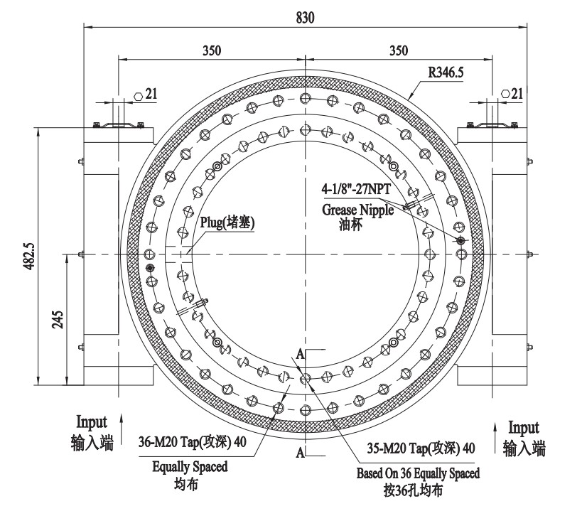 FWA Series Slewing Drive Speed Reducers High Performance Excavator Accessories-FWA21-2 Drive Reducer