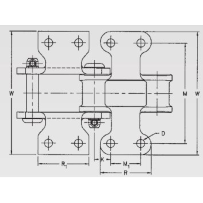 China Manufacture C132 C102b-k2 C102 1/2-k2 C110-k2 C111-k2 C131-k2 C132-k2 C Type Combination Chain With K2 Attachment