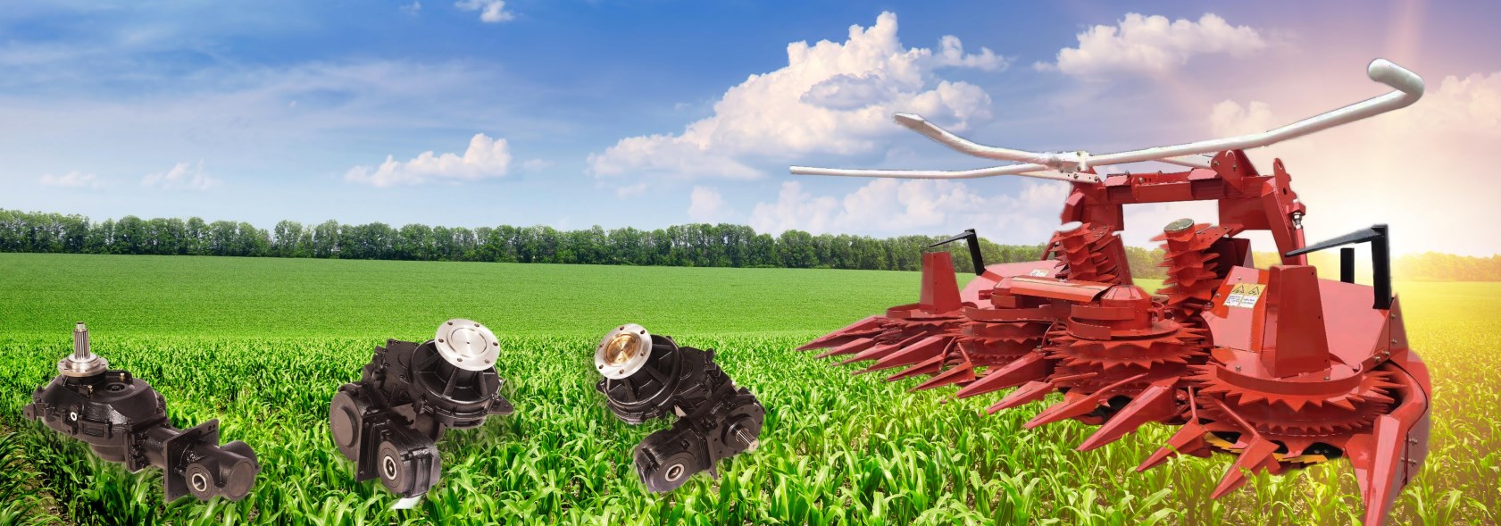 High Quality Double Disc Silage Machine Gearbox Forage Harvester Speed Reducer with Square round Gear Drive High Efficiency