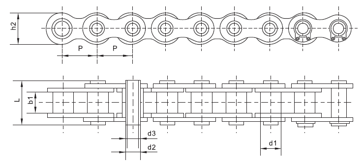 SS60BHP Stainless Steel Short Pitch Hollow Pin Chain and Sprockets in Steel