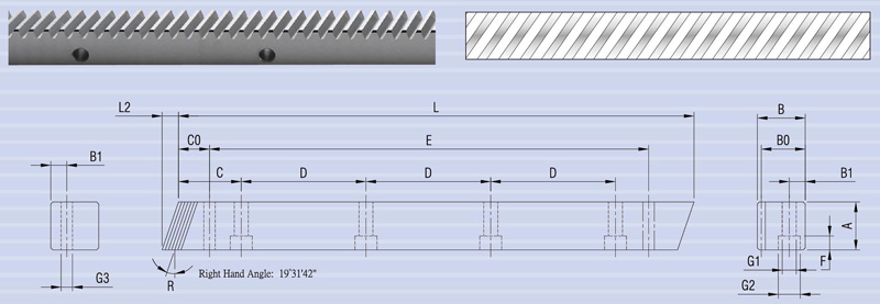 Nylon Plastic M1 Linear Straight Teeth Spur Gear Rack and Pinion Steering