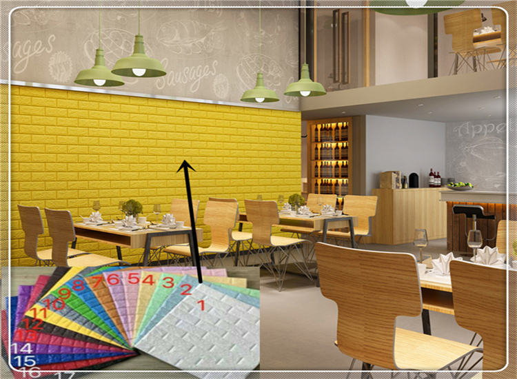 Self-stick Faux Tile Styrofoam Brick Panels,3de Wallpaper