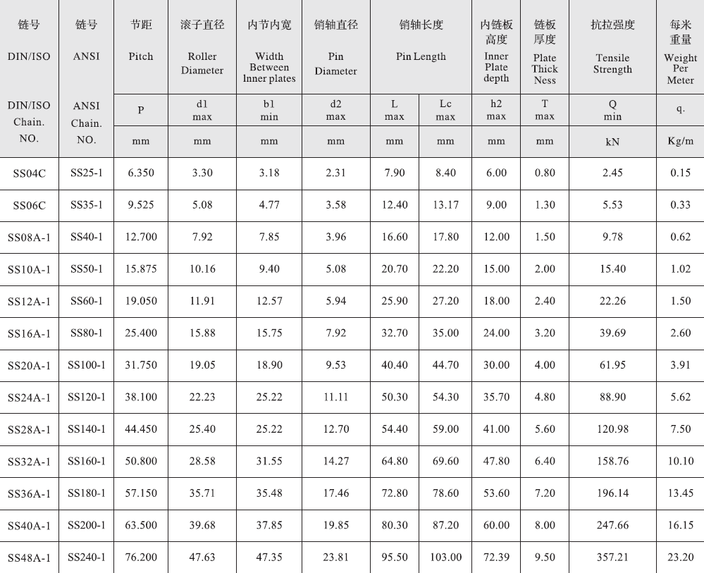 SS24A-1 a Series Stainless Steel Short Pitch Precision Single Roller Chain and Sprockets in Steel