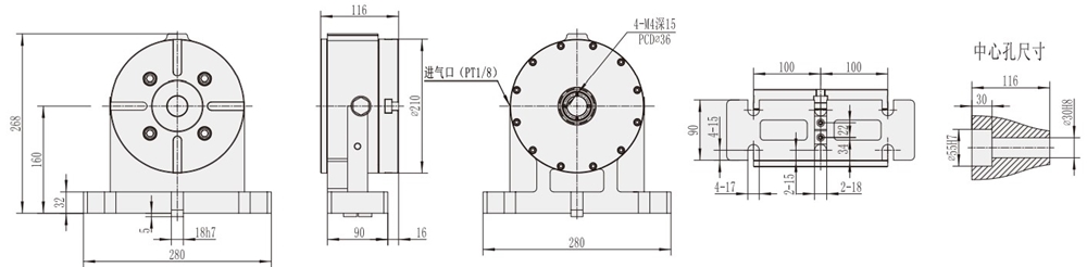 AR-210 Machine CNC Machining Center Accessories CNC Turntable Rotary Table