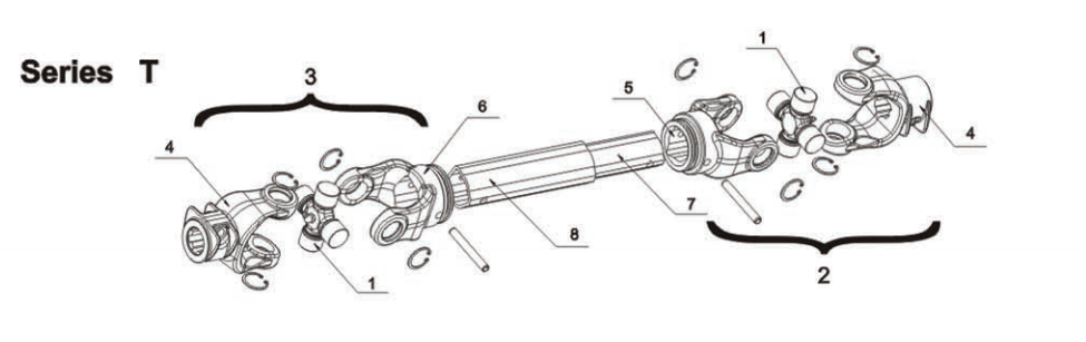 Agricultural Yoke Tractor Rotavator Pto Cardan Shaft With Spline
