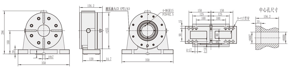 AR-255 Industrial CNC Machining Center Accessories Round CNC Turntable Rotary Table