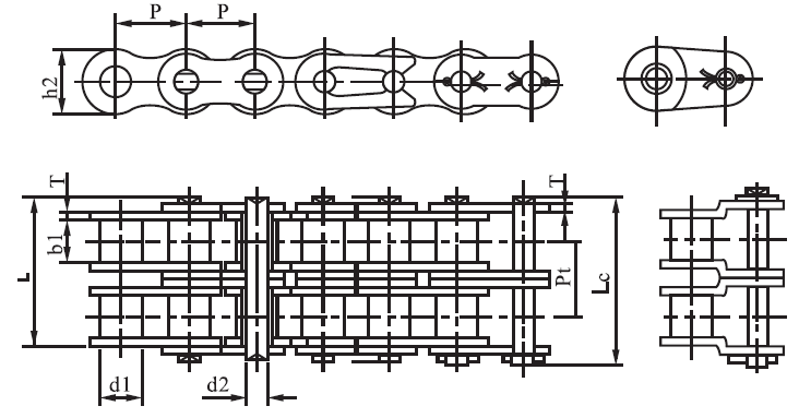 SS16A-2 a Series Stainless Steel Short 25.4mm Pitch Precision Duplex Roller Chain and Sprockets in Steel
